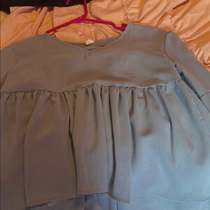 Light Blue Flowy Top